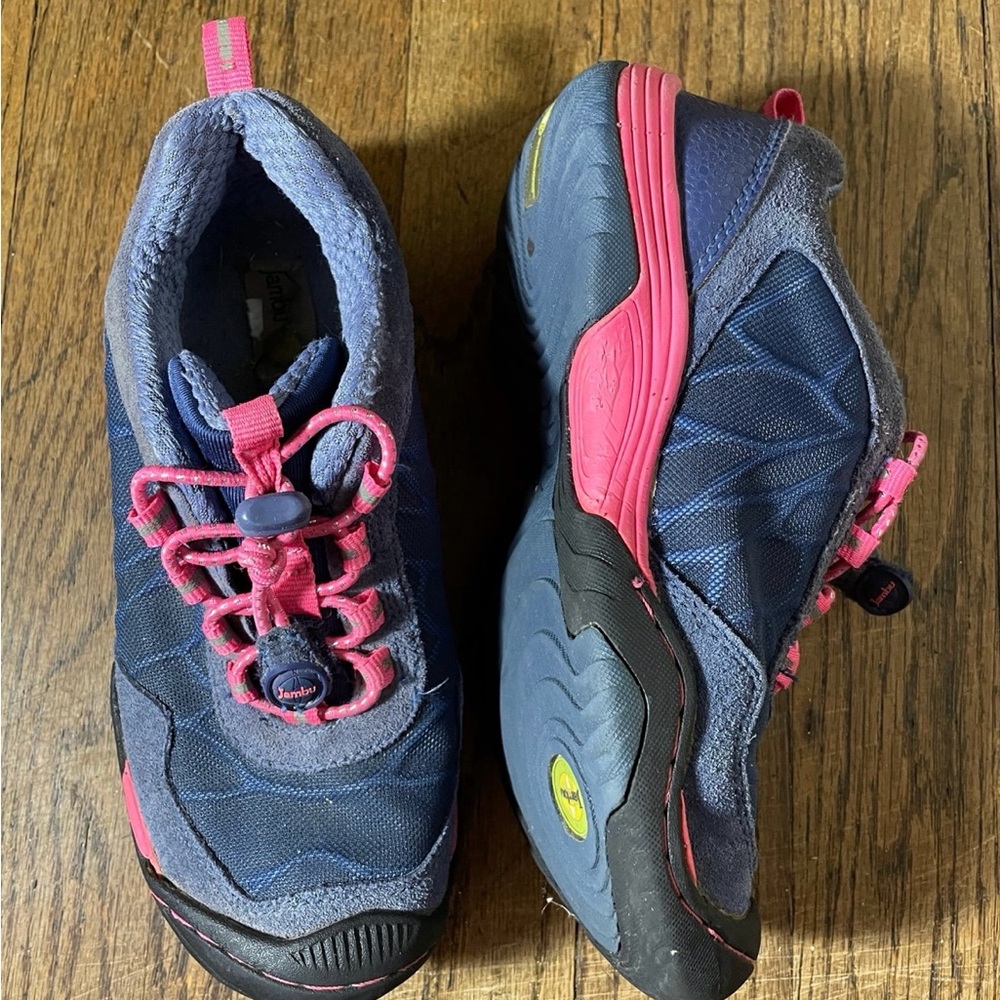 Jambu Leather Girls Kids Blue & Pink Shoes Size 1M